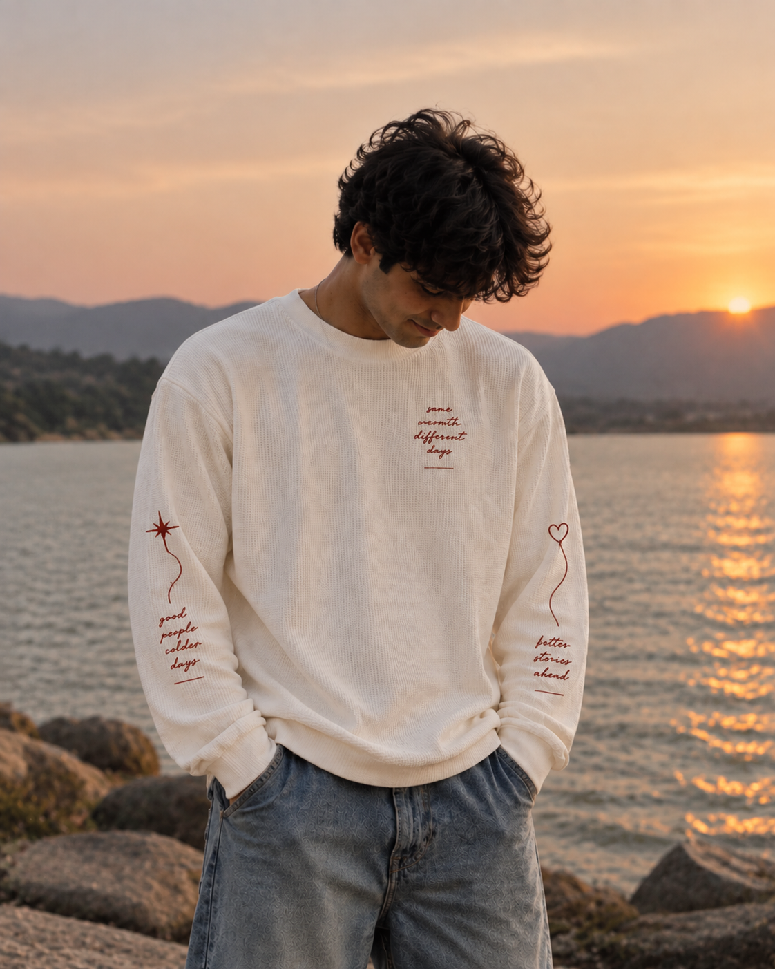 We Fell For October - 300 GSM Premium Knitted Waffle Sweatshirt