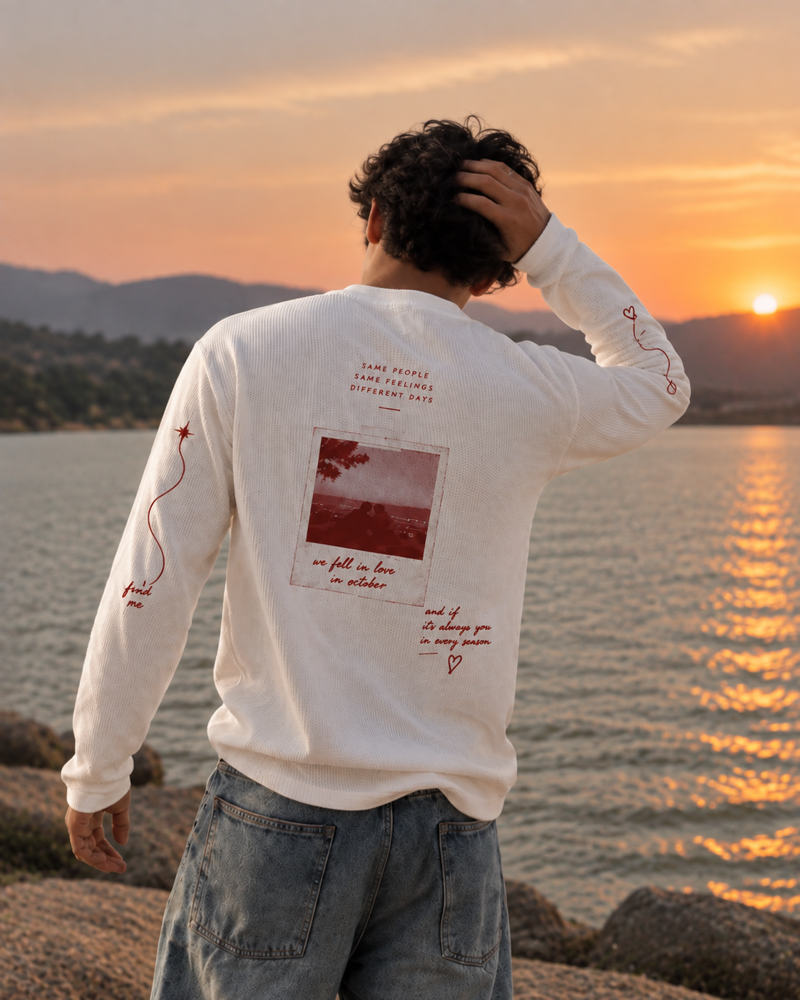 We Fell For October - 300 GSM Premium Knitted Waffle Sweatshirt