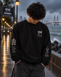 Oversize MUMBAI MONSOON Waffle Tee - Black